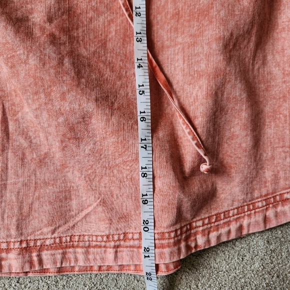 Free People Peach Flutter Sleeve Blouse with Smocked Ruffles Boho Bohemian Baggy - Picture 10 of 12